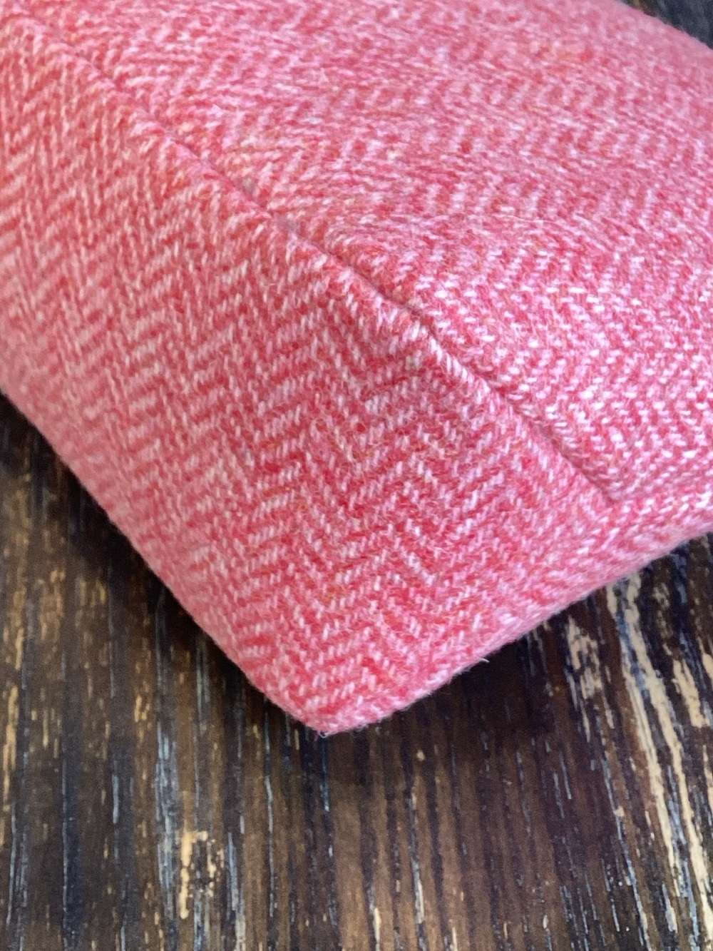 Frances Valentine Freddie Pink Herringbone Soft Pouch Shoulder Bag - Picture 7 of 12